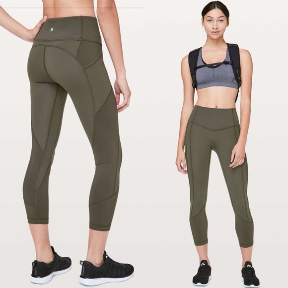 lululemon athletica Pants - Lululemon All The Right Places Crop II *23" Dark Olive High Rise Leggings